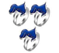 YARNOW Bague Créative Dinosaure Lot de 3 en Alliage Solide à Changement de Température pour Présents Invités Anniversaire Garçon et Filles