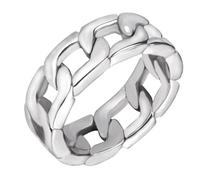 YARNOW Bague en Acier Titane Chaîne à Maillons pour Homme Style Mode Acier Inoxydable Finition Soignée Confortable pour Peau Fêtes et Anniversaires