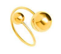 YARNOW Bague Femme Ajustable Acier Inoxydable Bille Dorée Simple et Élégante Bijoux Mode pour Soirée et Quotidien