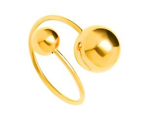 YARNOW Bague Femme Ajustable Acier Inoxydable Bille Dorée Simple et Élégante Bijoux Mode pour Soirée et Quotidien