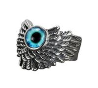 YARNOW Bague Ouverte Œil Maléfique Bleu Réglable, Anneau Oculaire en Alliage Léger, Bijou Protecteur pour Femmes, Accessoire Mode Élégant pour Soirées et Occasions Spéciales