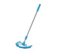 YARNOW Balai Triangulaire Rotatif Mini en Plastique Bleu, Super Absorbant Manche Télescopique Réglable, pour Nettoyer Miroir et Baignoire à 180 Degrés
