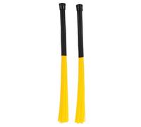 YARNOW Balais de Batterie en Nylon Jaune Ondulés pour Batterie et Cajon, Accessoires Portables pour Performances Professionnelles et Tournées de Groupe