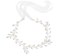 YARNOW Bandeau de Mariée Élégant Accessoire pour Cheveux de Mariage Chic en Alliage de Zinc et Ruban Or Adapté la Plupart des Coiffures pour Fêtes et Cérémonies