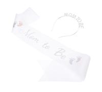 YARNOW Bandeau en Cristal Blanc Écharpe pour Future Maman Couronne Métal Accessoire pour Baby Shower pour Séance Photo de Célébration