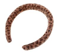 YARNOW Bandeau en Peluche Imprimé Léopard Vintage, Large Serrage-Tête en Laine d'Agneau Douce 2 CM, Accessoire Chaud et Confortable pour Femmes, Automne-Hiver, Style Animal