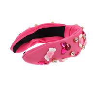 YARNOW Bandeau Large Noué à Cristaux Cœur pour Femme Accessoire Cheveux Léger et Confortable Saint-valentin Soirées et Rencontres Design Doux et Romantique