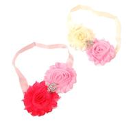 YARNOW Bandeau Pour Bébé Fleurs Douces Et Élastiques, Serrage-tête Bébé Extensible En Dentelle Délicate, Coiffe Pour -né Fille, Accessoires Cheveux Confortables Pour Séances Photo,