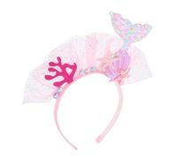 YARNOW bandeau pour enfants paillette bandeau dentelle queue de poisson bande de cheveux Petit bandeaux sous les décorations de fête de Plastique Rosé