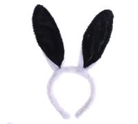 YARNOW Bandeau Style Mignon Oreilles de Lapin en Polaire Noire Confortable et Doux Facile à Porter Accessoire pour Cheveux Bébé et Tout-petit