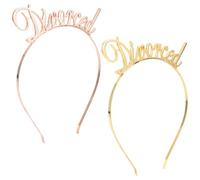 YARNOW Bandeaux Dorés pour Femmes 2pcs en Alliage Élastique Surface Lisse et Brillante, Coiffe Simple et Généreuse pour Fêtes à Thème Divorcé
