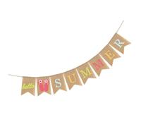 YARNOW Bannière Drapeau en Lin pour Fête Estivale, Décorations Tropicales Créatives, Facile à Assembler Fête Hawaïenne ou D'été en Extérieur