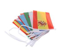 YARNOW Bannière Internationale à Ficelle en Polyester Lisse et Solide Drapeaux Nationaux pour Camping, Décoration de Bar et Événements Sportifs