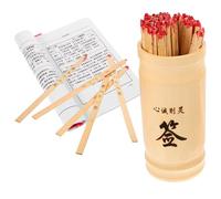 YARNOW Bâtons Divinatoires Bouddhistes en Bambou Blanc, Kit de Divination Chinois avec 100 Bâtons et Livre, Accessoire pour Jeux de Famille, Temples et Divination Traditionnelle