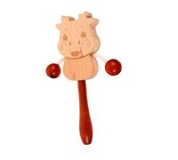 YARNOW Bébé Tambour en Bois Naturel Traditionnel pour Tout-petits, à Main Portable Son Cliquetis Stimulant L'ouïe, Éveil et Motricité Sensorielle,