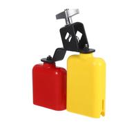 YARNOW Bloc de Percussion Plastique Bicolore Cloche de Batterie à Double Montage et Cloche à Vache Double Ton pour Orchestres Scolaires et Accompagnement Musical