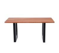YARNOW Bois Marron Table Miniature pour Maison de Poupée et Scène | Finition Laquée Artisanale, Veinage Visible, Style Moderne Rustique, Usage pour Études Traditionnelles et Bureaux Miniatures