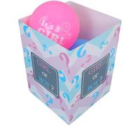 YARNOW Boîte à Ballons pour Révélation du Bébé avec 10 Ballons en Papier Bleu et Rose, Décoration Polyvalente pour Fête Prénatale et Accessoires Photo Inoubliables
