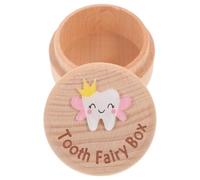 YARNOW Boîte à Dents de Lait en Bois pour Bébé Design Charmant, Rangement Sécurisé pour Dents D'garçon et Filles et Cheveux Fœtaux, comme Décoration ou Présent Shower