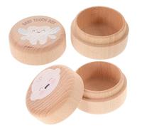 YARNOW Boîte à Dents en Bois Ronde pour -Nés Coffret de Collection de Dents de Lait Garçons et Filles Ensemble de 2 Pièces