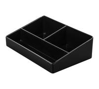 YARNOW Boîte à Thé Noire Imitation Porcelaine Compartiments, Robuste pour Organiser Sachets de Thé et Paquets de Sucre, pour Salons et Bureaux