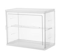 YARNOW Boîte D'exposition de Figurines en Acrylique Transparent Étagère Réglable, Rangement Protecteur à 2 Niveaux pour Collections et Vitrines D'exposition