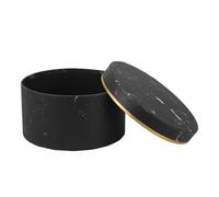 YARNOW Boîte Présent de Fleurs Ronde en Papier Noir, Motif Marbre, pour Compositions de Fleurs, Anniversaires et Fêtes, Boîte à Bouquet Élégante avec Couvercle