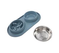 YARNOW Bol Anti-étranglement pour Chiens Et Chats Gamelle Double Inoxydable Distributeur Alimentation Lent pour Éviter Indigestion Et Obésité Design Amovible Et Facile à Nettoyer