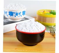 YARNOW Bol Réaliste de Riz Artificiel Plastique Modèle de Riz Vapeur Simulé pour Décoration Photo et Vitrine Bol Noir Accessoire Exposition Réaliste