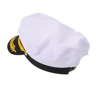 YARNOW Bonnet de Marin Blanc en Coton Lavé, Chapeau de Capitaine Vintage Léger et Portable, pour Activités Nautiques et Fêtes à Thème Marine