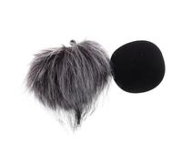 YARNOW Bonnette Anti-vent pour Microphone 2 Pièces, Housses de Micro en Mousse et Fourrure Grise Blanche, Protection Réutilisable Compatible Enregistreur Zoom, Pare-brise Anti-bruit