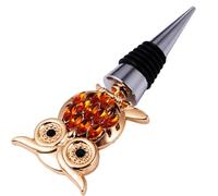 YARNOW Bouchon de Bouteille en Alliage Motif Chouette Or ou Argenté, Bouchon à Vin en Métal Alimentaire, Étanchéité Hermétique, Anti-rouille, pour Fêtes et Restaurants