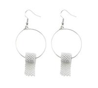 YARNOW Boucles D'oreilles Forme Rouleau de Papier en Cuivre Argenté Créatives Légères et Originales, Usage Quotidien et Shopping Entre Amies