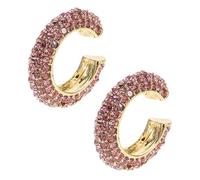 YARNOW Boucles D'oreilles Manchette C Clip en Alliage de Zinc Rose, Lot de 2, Clips D'oreilles sans Piercing pour Femmes et Adolescentes, Bijoux Élégants pour Usage Quotidien et Sorties