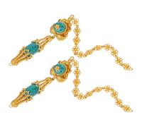 YARNOW Boucles D'oreilles Pendantes Ethniques Vintage Accessoires Originaux en Métal avec Motifs Floraux et Pompons Dynamiques pour Festivals et Soirées