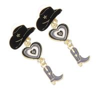 YARNOW Boucles Oreilles Cowgirl Multi-couches Accessoires Country pour Femmes Design Chapeau et Western Bijoux pour Fêtes et Usage Quotidien