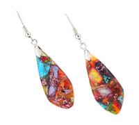 YARNOW Boucles Oreilles Pendantes Femme Pierre Colorée Goutte Eau Bohème Légères et Élégantes pour Plage et Sortie