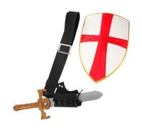 YARNOW Bouclier Chevalier Médiéval avec Ceinture Ajustable et Accessoires Cosplay Pirate Viking pour Costume Renaissance Homme et Garçon Fille