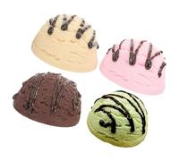 YARNOW Boules de crème glacée Artificielle 4 pièces Accessoires de présentation pour Boules de crème glacée Modèles de de e en PVC Décoration de vitrine et Accessoire Photo