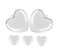 YARNOW Boules Décoratives de Cœur en Plastique Transparent 5 Pièces 12 Cm à Remplir pour Décoration Saint-valentin Ornements Suspendus Loisirs Créatifs Fête Présent Romantique