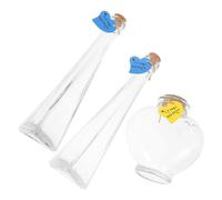 YARNOW Bouteilles Artisanales en Verre Lot de 3 Bouchon en Liège pour Rituel du Sable Mariage, Adaptées aux Cérémonies et Décorations de Table