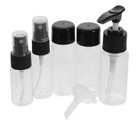 YARNOW Bouteilles de Voyage Rechargeables en Plastique Noir Ensemble 4 Pièces pour Cosmétiques Flacons Spray Compacts Anti-Fuite pour Maquillage et Soins en Déplacement