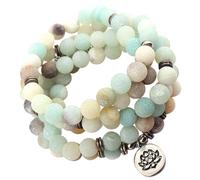 YARNOW Bracelet Perles Pierre Naturelle Lotus Collier Homme et Femme Bijoux Décoratifs Uniques pour Sorties et Occasions Spéciales