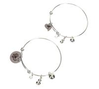 YARNOW Bracelets Assortis Maman Et Filles En Acier Inoxydable Réglables, Bijoux Cœur Et Pissenlit, Présent Relation Mère-fille Pour Usage Quotidien, Taille Ajustable, Finition Argentée