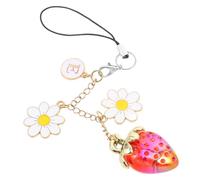 YARNOW Breloque Téléphone Fraise Rouge Lettre E Sangle Décorative | Alliage Plastique, Léger et Résistant, Accessoire Mignon pour Femmes et Filles, Présent Anniversaire