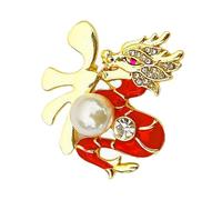 YARNOW Broche Dragon Élégante Style Chinois pour Femme Accessoire Léger et Sécurisé pour Fêtes Cadeau Nouvel An Décoration Festive à Épingler