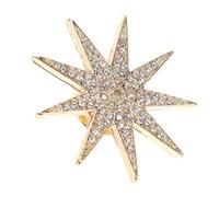 YARNOW Broche Épingle de Costume Vintage en Alliage Doré Cristaux, Accessoire pour Femme, Broche Décorative à Six Branches pour Vêtements et Tenues Élégantes