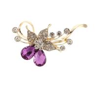 YARNOW Broche Fleur Rétro Creuse avec Cristaux et Ornement Épingle Corsage Élégante pour Femmes Accessoire Châle Décoratif pour Mariage et Célébrations