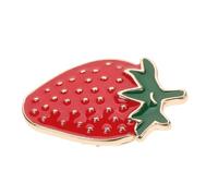 YARNOW Broche Fraise Dégoulinante D'huile en Alliage de Zinc, Épinglette Mignonne Rouge Compacte pour Paquet à Dos et Vêtements, Accessoire Mode Féminin Multifonction, Badge à Épingler