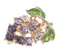 YARNOW Broche Grappe de Raisin Cristal Femme Accessoire Vêtement Élégant Broche Fruit Brillante pour Écharpe Veste Sac à Dos et Robe